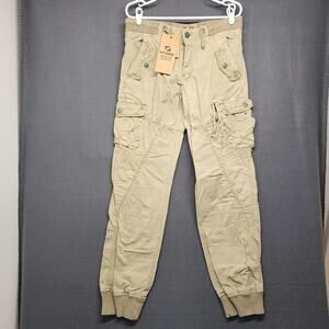 Hydro Power Supply Cargo Jogger Pants Mens 32x34 Washed Twill Drawstring NEW